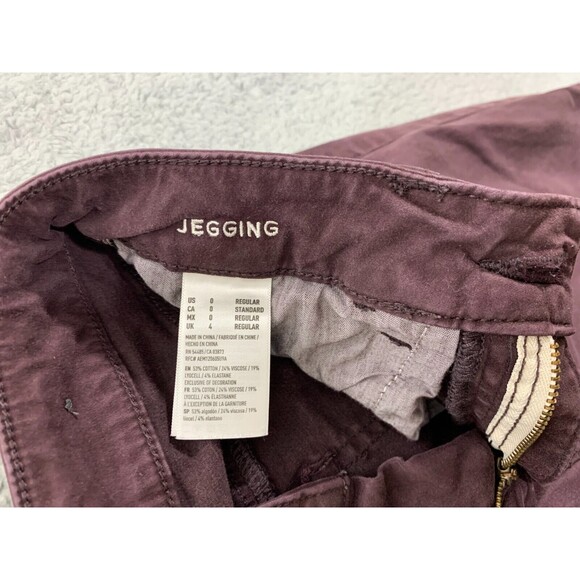 American Eagle Outfitters Maroon Leggings Jeggings 0 Regular Standard Sateen - Picture 6 of 12